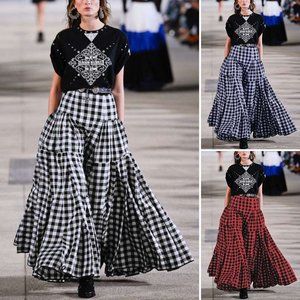 Maxi plaid skirt